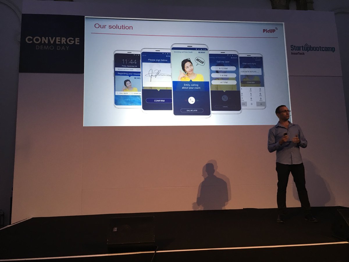TomKegode's tweet photo. My favourite! @PicUPMobile is AI-based visualization optimisation  personalization platform for phone calls. Customers see who’s calling them &amp; why answer or defer call to another time even view &amp; sign forms while on the call @sbcInsurTech #sbcdemoday #Converge @LBGDigi @kabtwin https://t.co/8v3c6TrQoM