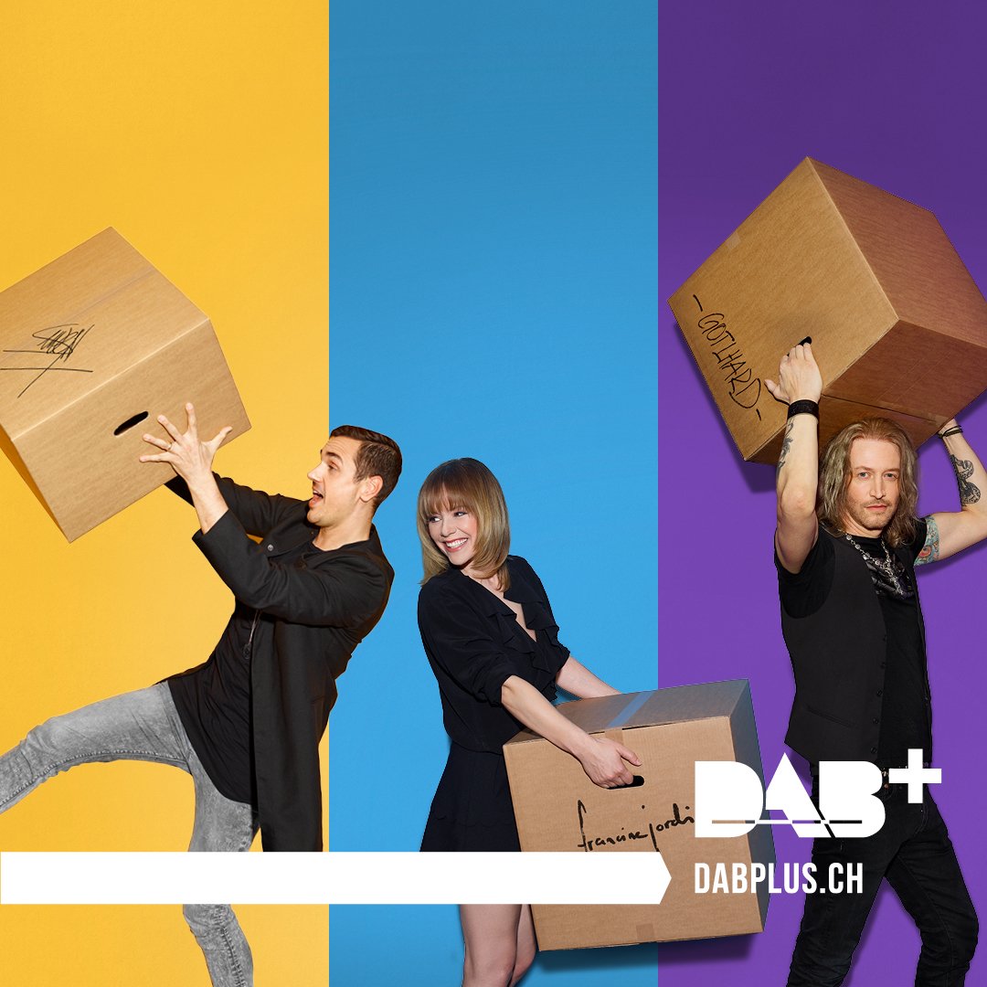 dabplusCH's tweet photo. Nächste Woche wird wieder zu den Zügelkisten gegriffen📦😁: Ab Montag sind unsere Zügelhelfer wieder auf Plakaten in der gesamten Schweiz unterwegs und helfen mit beim Umzug auf #DABplus: Auf mehr Sender, mehr Klang und für mehr Radio📻. #RadioZiehtUm https://t.co/D2LTTHDSlr