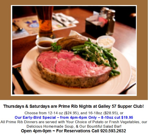 galley57's tweet photo. Mouthwatering #PrimeRib #Thursday 4pm-9pm: 2222 RiversideDrive in #Allouez. Includes Our Bountiful Soup &amp; #SaladBar. Try Our $3 #OldFashioned!  https://t.co/AIb2SmNInh Call 920-593-2632 for Reservations! #ChefAndy looks forward to greeting You &amp; Your Guests!  See You Tonight! https://t.co/yxXRH6sl9B