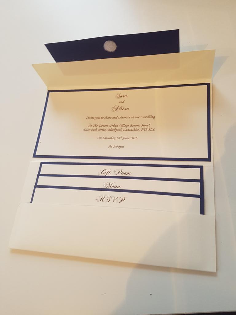 DesignsKapoki's tweet photo. Pocketfold wedding invitations from just £3.00 each! Including inserts and envelope. Variety of colours to choose from! #PocketfoldInvitation #weddingstationery #invitations https://t.co/DQEGUtPeXt
