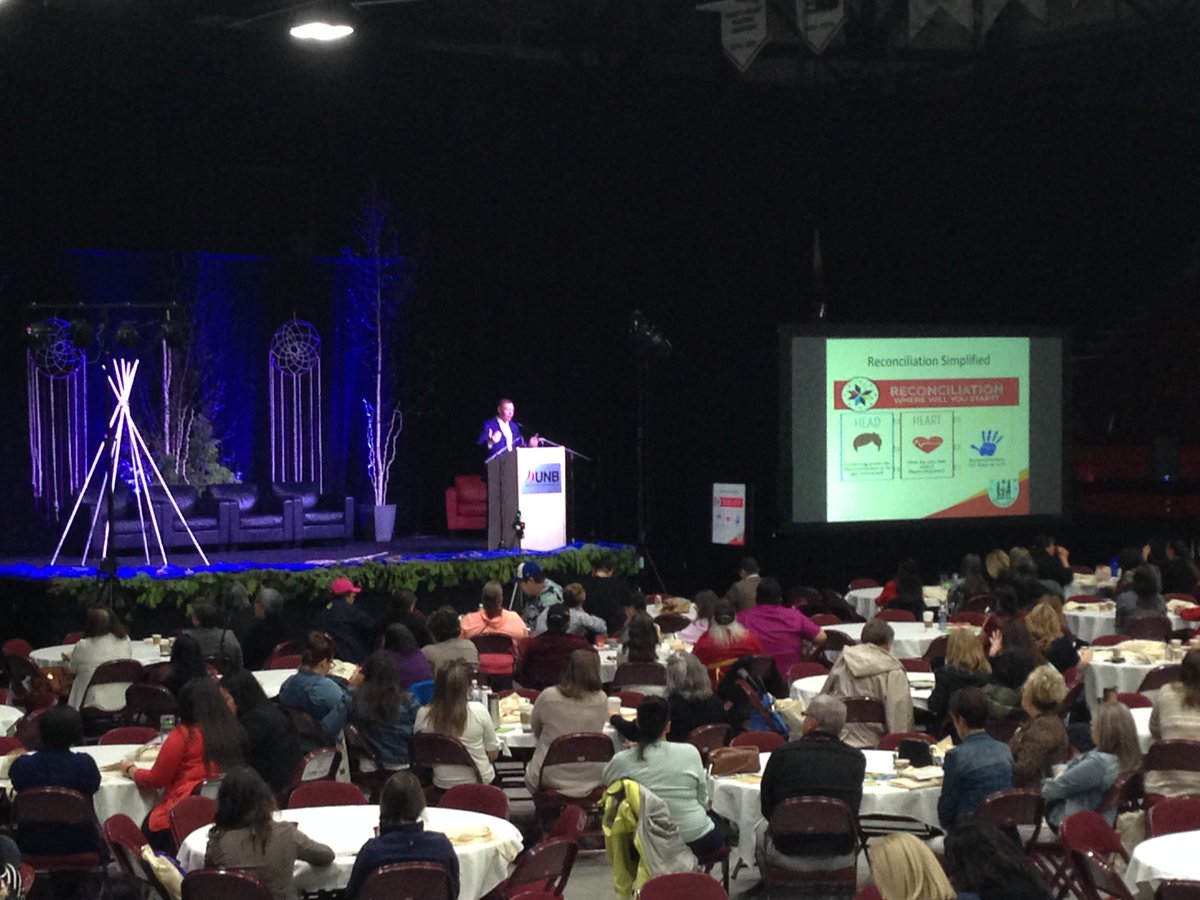 Indspire's tweet photo. We are today at the Atlantic Native Teachers' Education Conference #ANTEC2018, listening to Jamie Battiste keynote presenting on Treaty Education Nova Scotia: A Reconciliation Story Years in the Making. https://t.co/pb5pJpt8RA