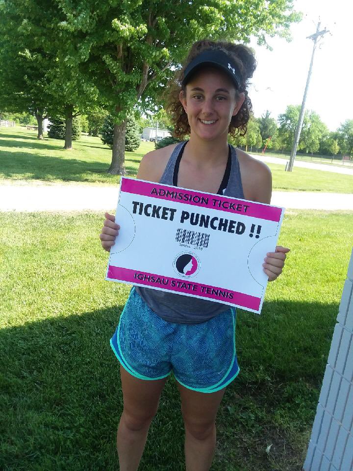 After a rain delay and then a postponement Maddie Hartley finishes in 2nd and has punched a ticket to state tennis! 
#cardinalpride