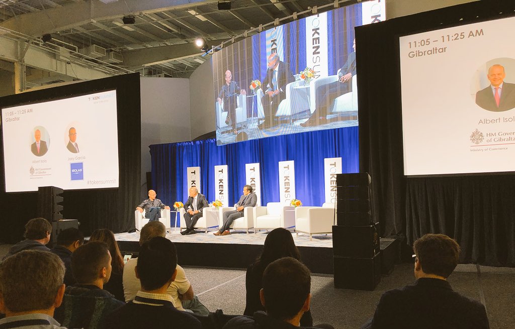 “#Regulation certainty, Legal certainty, Banking certainty, is what Gibraltar is offering to #Blockchain driven companies” @ISOLASFunds #Tokensummit