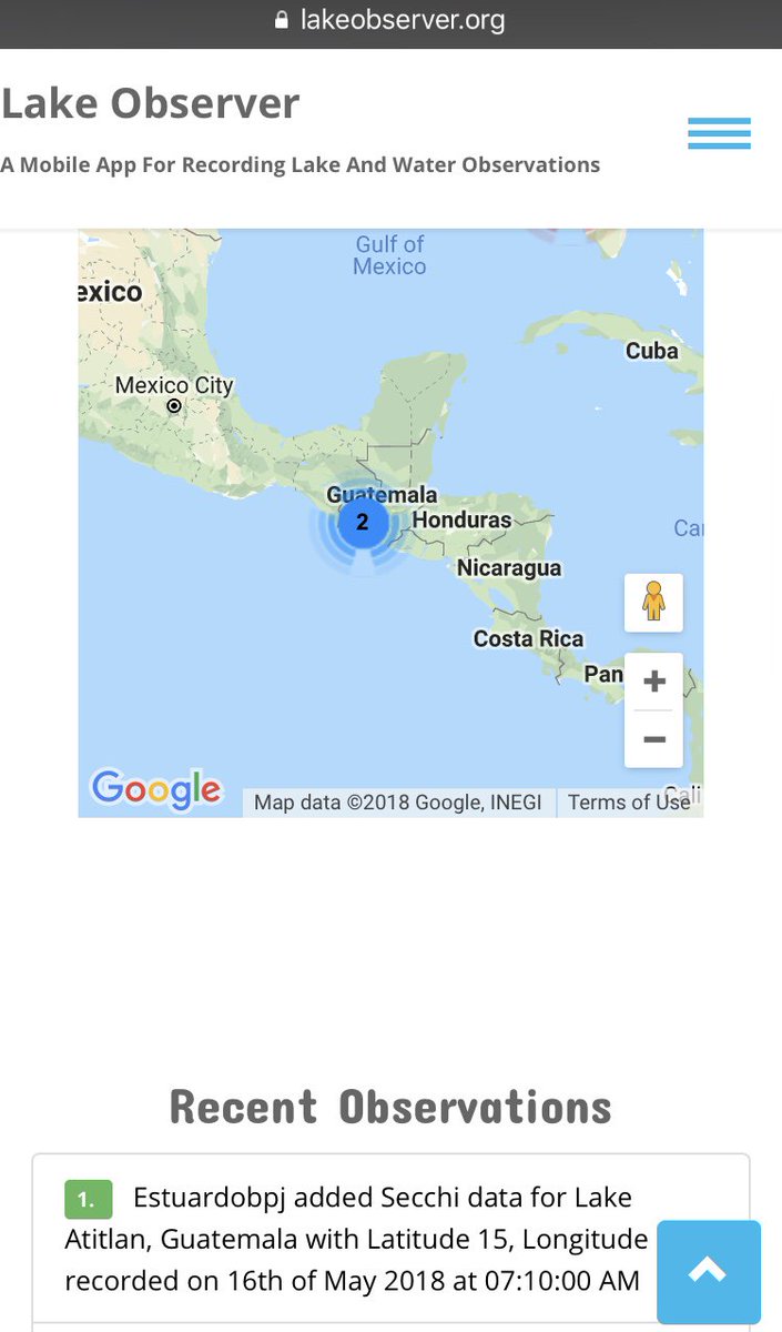 lisa_borre's tweet photo. Let the #SecchiDipIn2018 begin! Many thx to Estuardo Bocel for submitting his first @SecchiDipIn observations for two locations on Lake Atitlán, Guatemala using the #LakeObserverApp. He has been monitoring #waterquality in this deep lake for the past 5 yrs. https://t.co/YtM2ddVxcr