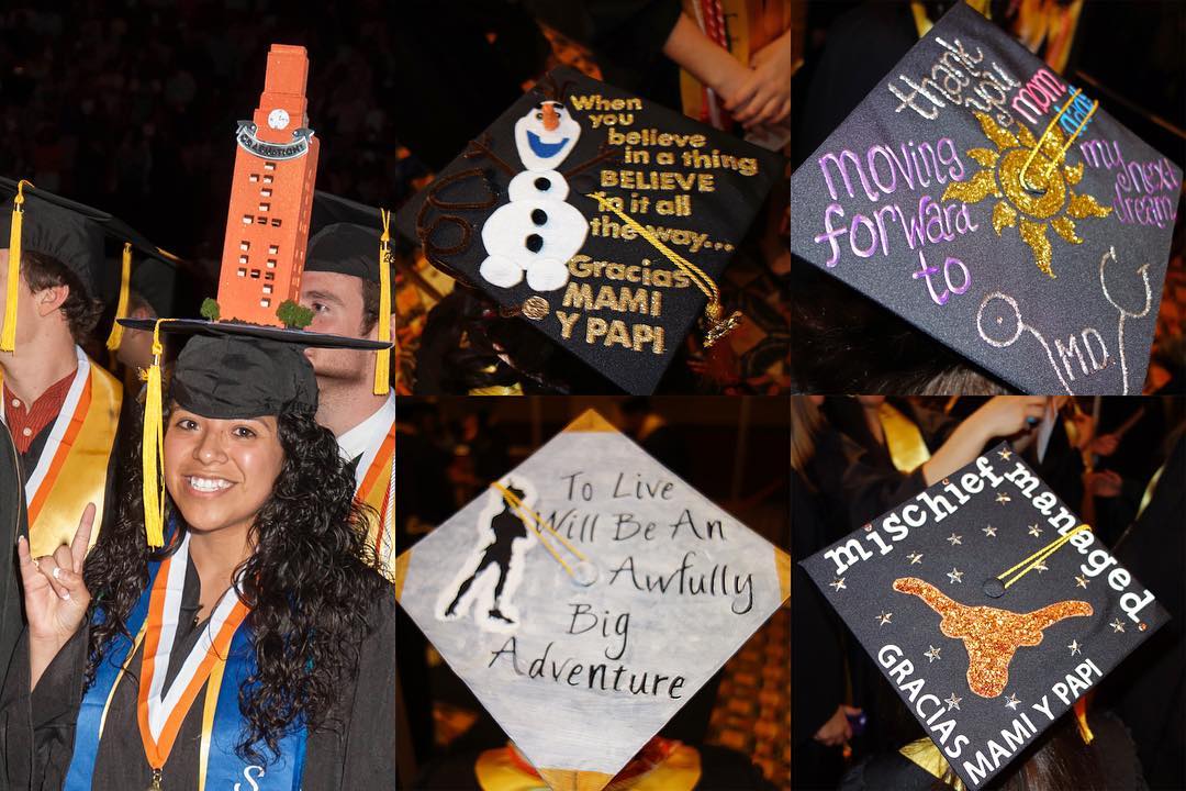TexasScience's tweet photo. #TBT Our #UT14 graduates had fun with their mortarboard decorations at their 2014 commencement ceremonies.
We’d love to see what our #UT18 graduates come up with, so be sure to tag @TexasScience in your graduation photos! #CNSGrad https://t.co/tVdOPDmvkg
