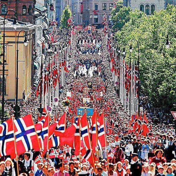 Alexander_Mou's tweet photo. While other countries march with soldiers and weapons in their national day to show power, we march on our national day in Norway with our children, which are the best we have, and the most powerful of all that exists. https://t.co/8lKdg6ZIKH