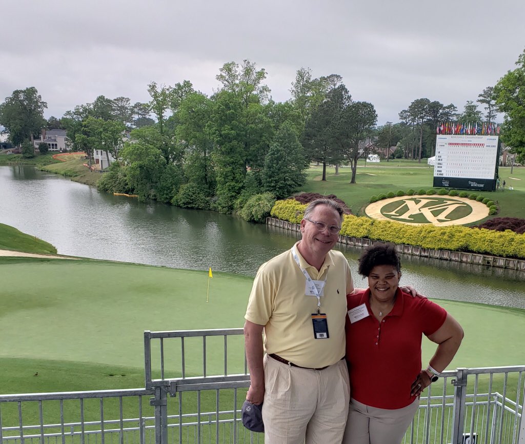 GWPVA's tweet photo. Today @GWPVA is excited to spend the day with guests and Partners at the Skybox during the #LPGA. pic: David Denny, #GWPVA Executive Director, and LaTonya Wallace-Conyers, Administrative Manager https://t.co/IMpPHOnVvV