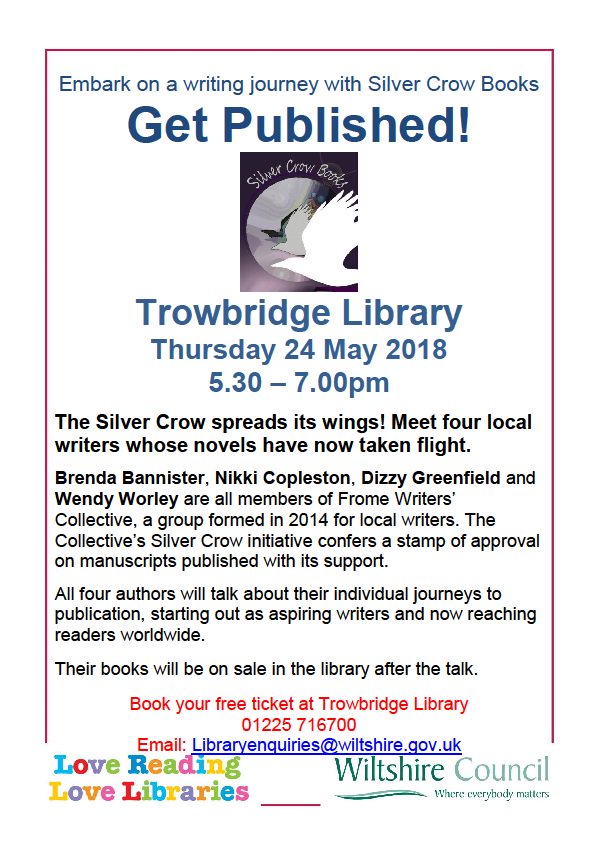 WiltsLibraries's tweet photo. Join members of Frome Writers Collective at #Trowbridge library on Thursday 24 May as they discuss their journeys from aspiring writers to published authors. Book your free ticket by contacting the library on 01225 716700 https://t.co/kY4551IFm0