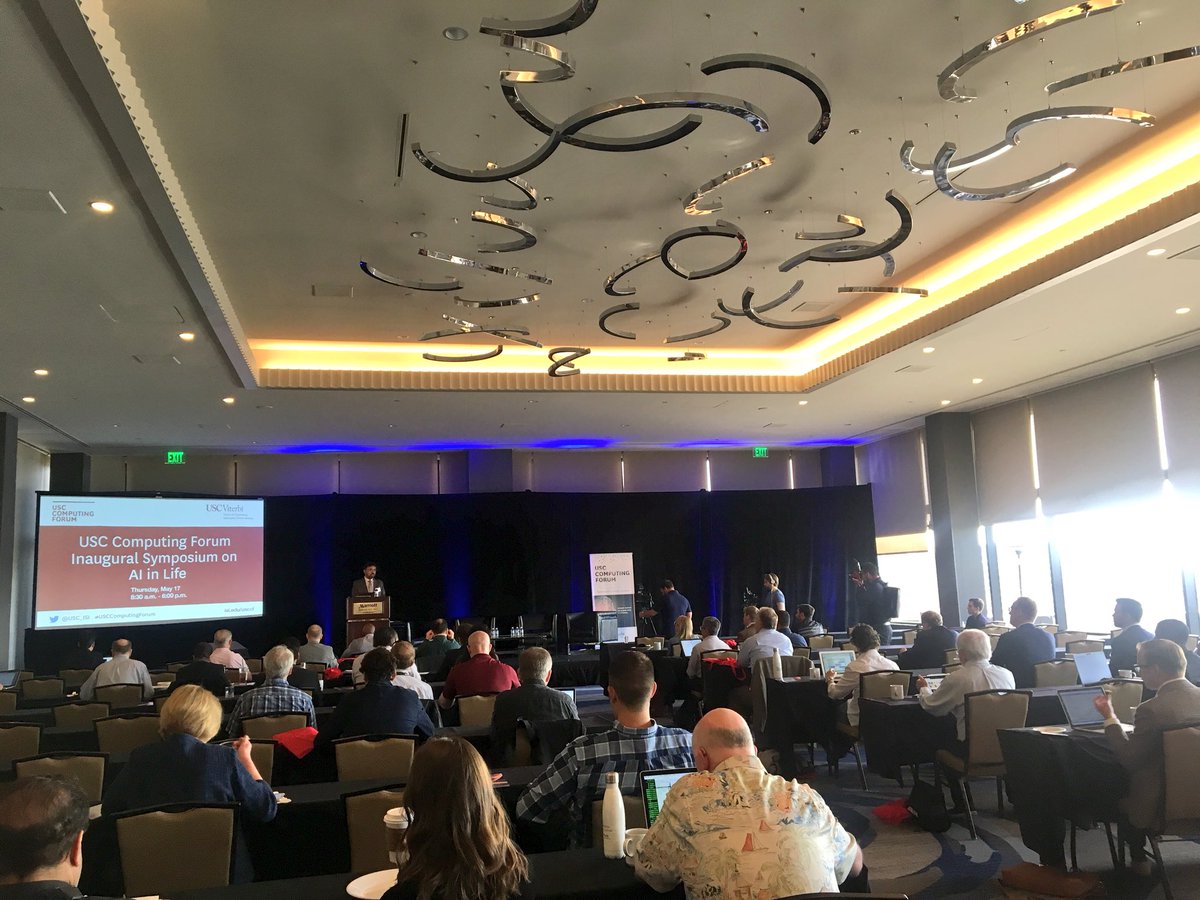 USC_ISI's tweet photo. ISI’s Michael Keston executive director Prem Natarajan kicks off the #USCComputingForum inaugural symposium on #AI in Life! https://t.co/83Vgq0xknv