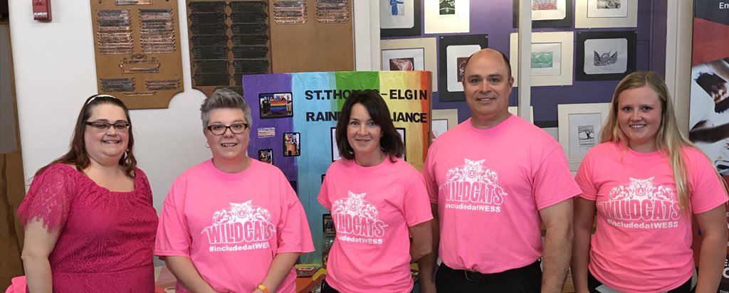 WestElginSS's tweet photo. Becky Thompson from the Health Centre is helping us show that everyone, each person; all gender identities, expression; biological sex, and sexual orientation, are #includedatWESS! @WECHC https://t.co/7egpSFRG1Q