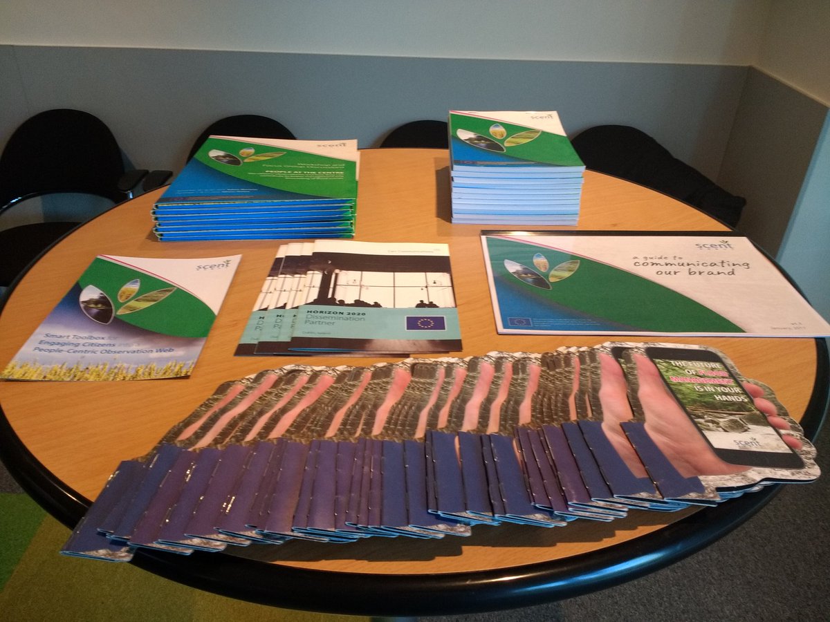 WeObserveEU's tweet photo. Retweeted Scent (@SCENT_EU):
Showcasing our #ScentEU components, demos and dissemination material at the mid-term review meeting in Brussels @EU_H2020 #H2020 #citizenscience #citizensobservatories https://t.co/jrsi207ypm