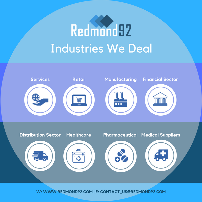 #Redmond92 : Industries We Deal!
W: redmond92.com | E: contact_us@redmond92.com