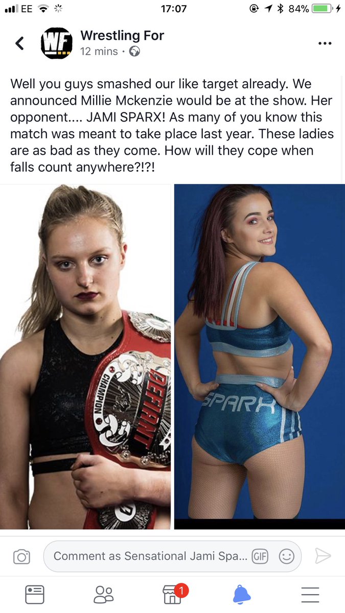 JamiSparx's tweet photo. SPARKLERS 💕💕💕 
One of my goals for this year was to face Millie Mackenzie .... and Now look what’s happened 🤩😉 it’s official and confirmed , I finally get to wrestle her one on one !!! 
 what better way to do it with a falls count anywhere match 😉💕Be sure to see sparx fly https://t.co/LL6BhqYDrK