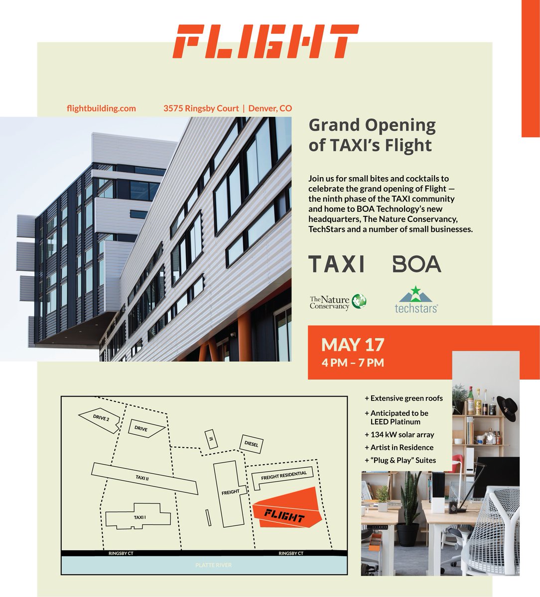RiNoArt's tweet photo. Stop by the @TAXICommunity tonight from 4-7pm for the grand opening of FLIGHT. https://t.co/Lzf8zR9cig