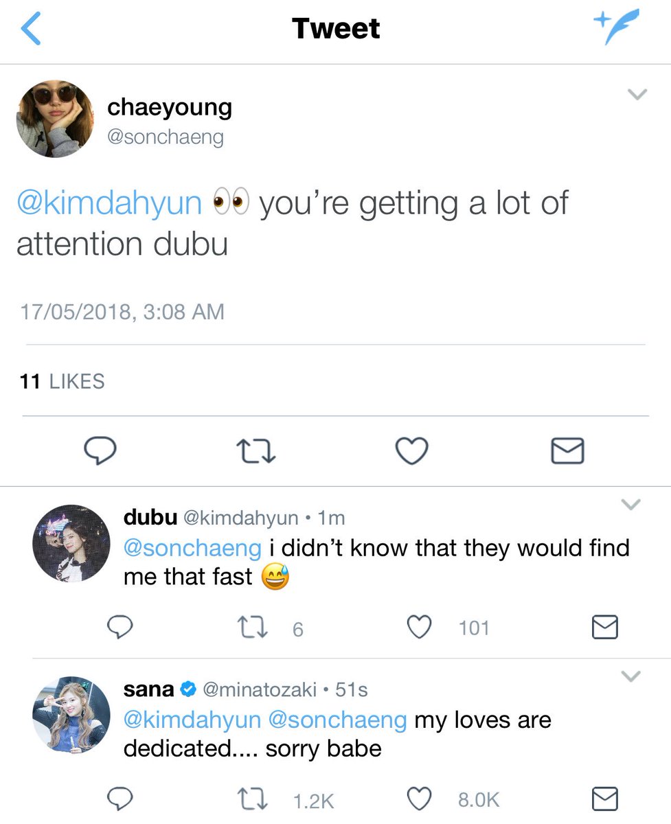 “Thank you,” Sana said with a genuine smile. “I would understand if you’re uncomfortable with the attention, I can leave you alone-““Don’t worry, I don’t mind. I like being around you.”“I like being around you too,” Sana whispered out. “Recommend me some good food from here?”