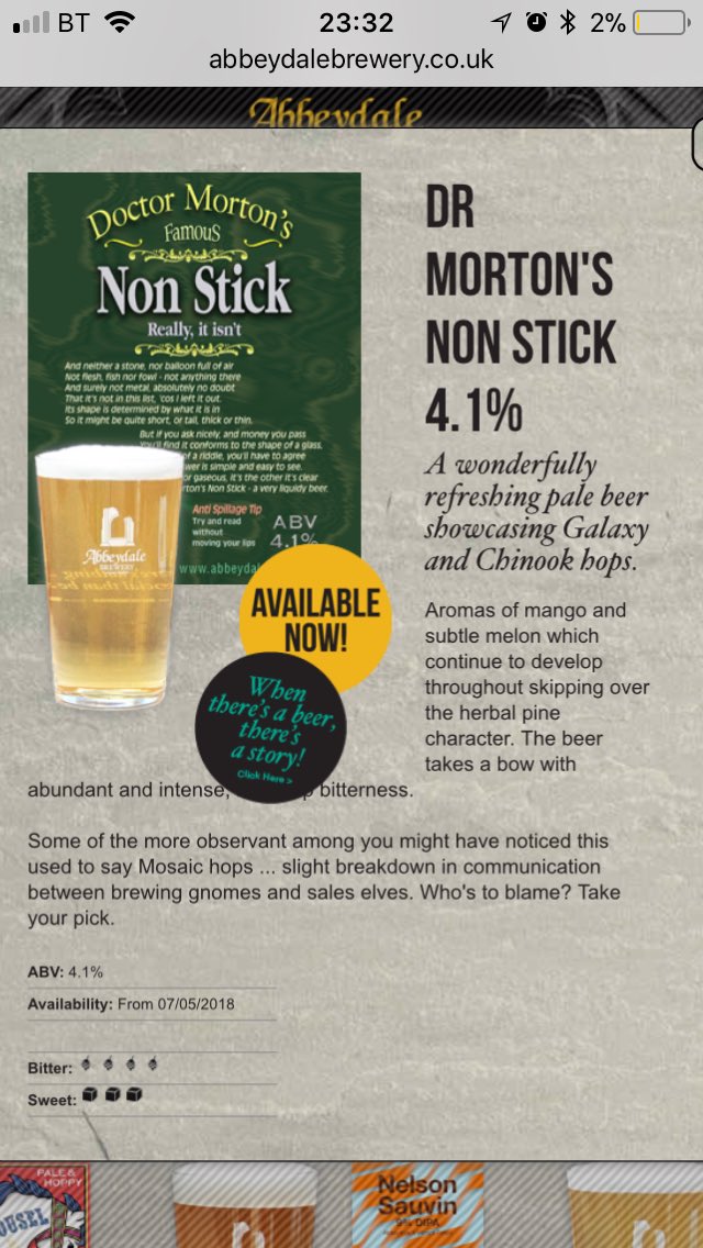 RobinPontefract's tweet photo. Fresh on the bar @AbbeydaleBeers https://t.co/0uqSJ9OwNz