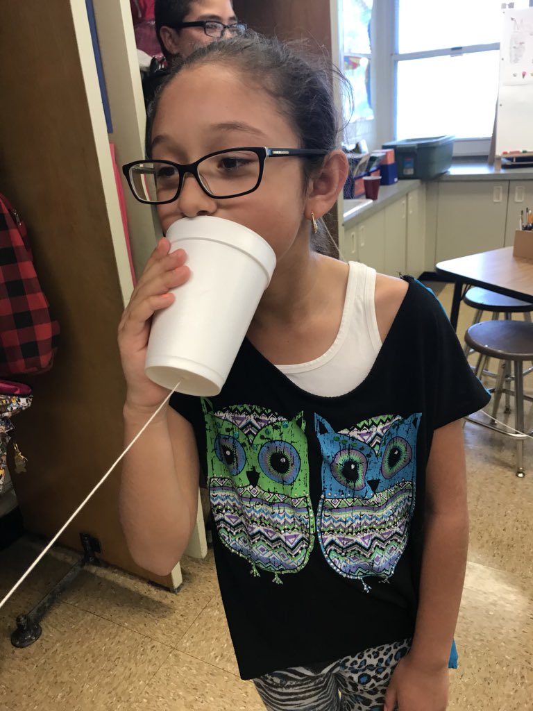 MrsAirdo's tweet photo. Having fun playing “Telephone” to learn about energy transfer of sound! #D84OnTrack @D84North https://t.co/cZJD2deOrm