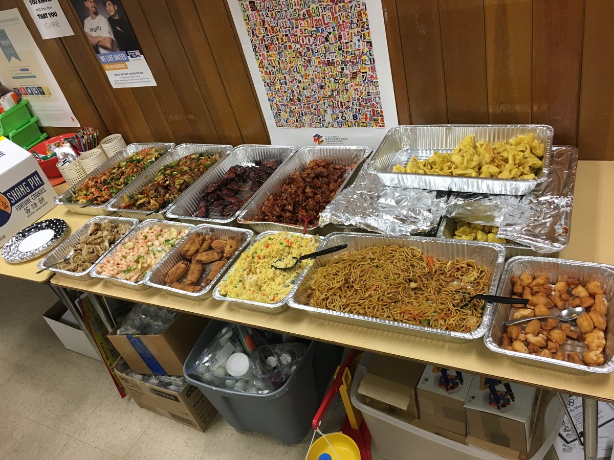 mrs_long_math's tweet photo. Now this is how to celebrate a student's birthday! These are the leftovers brought to the teacher's lounge after 35 others indulged! King Wok Rocks! Good thing we have our Fun Run tomorrow...#husky212 https://t.co/ND9yIF6LTU