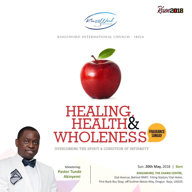 Pst_T's tweet photo. This Sunday, 20 May. 8am.
Let’s conclude the matter:
Malachi 4:2
But to YOU who Fear My name The Sun of Righteousness shall arise with Healing in His wings; and you shall go out and grow fat like stall-fed calves.
#Risen2018
#EasterAftermath https://t.co/1yA529xMiP
