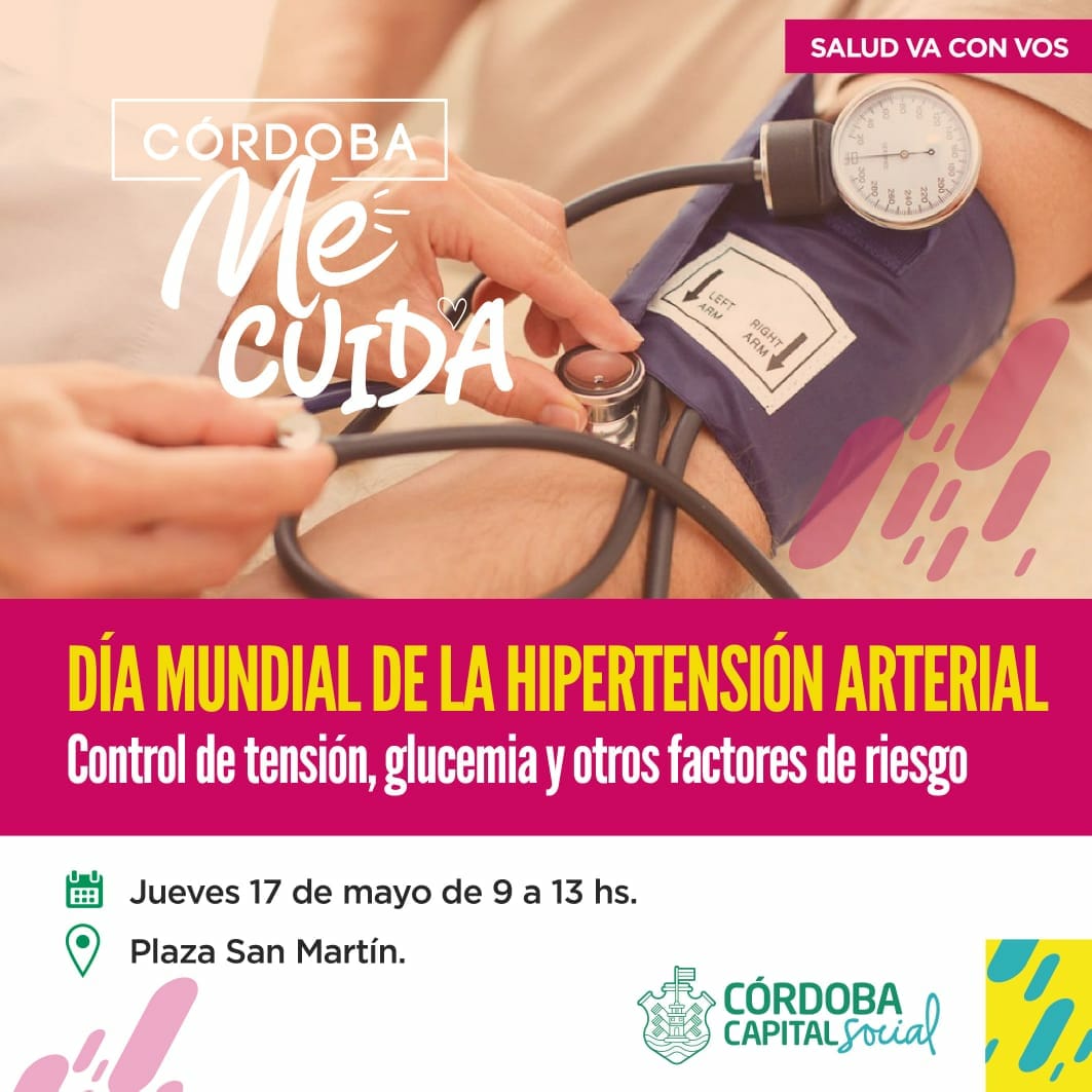 #DiaMundialDeLaHipertension #Conocetusnúmeros 
Prestale atencion a tu tension!!!
1 de cada 3 adultos la desconocen.
Controlar periódicamente tu tensión arterial es cuidar tu salud.
#CordobaMeCuida