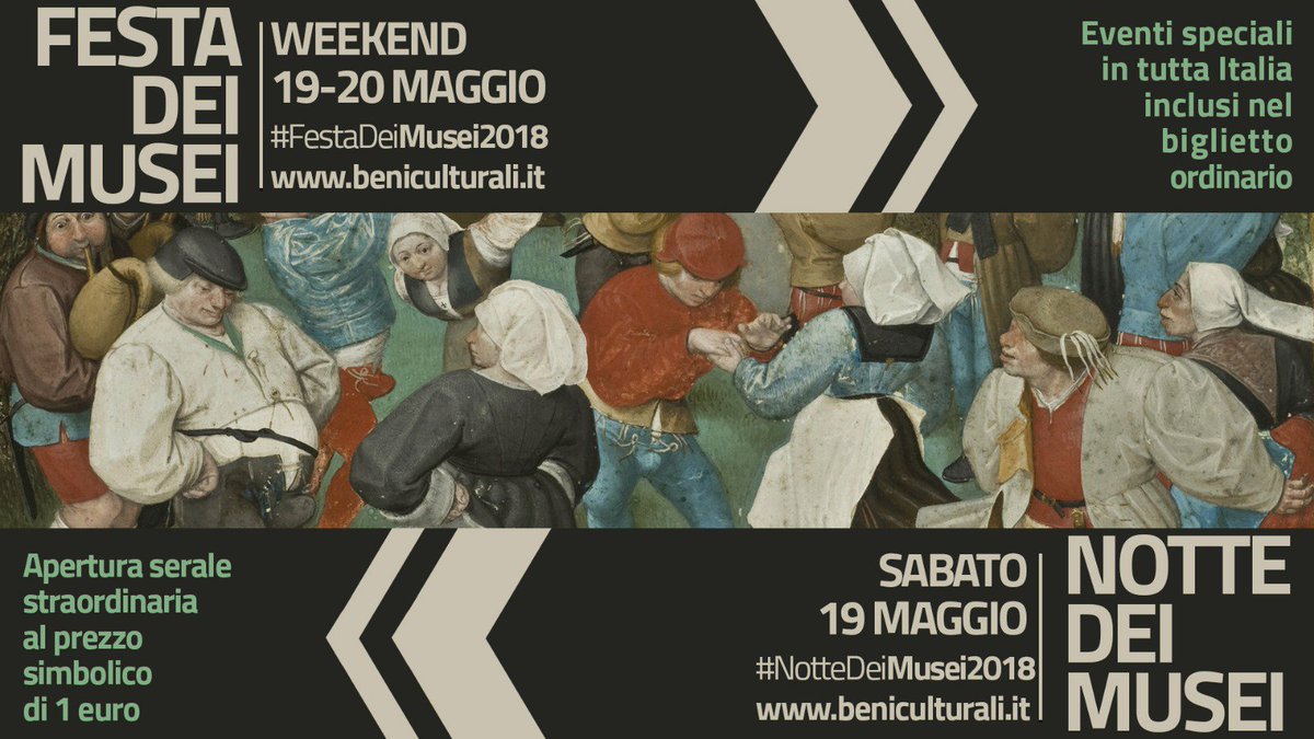 museitaliani's tweet photo. Sabato 19 e domenica 20 maggio torna la #FestaDeiMusei 💃🕺tanti eventi nei #museitaliani, info: https://t.co/IE1zD5SbtH. ✨🧞E sabato 19 è anche la @NuitdesMusees, apertura serale straordinaria a 1 euro: https://t.co/6LNPmCJZsw
-
#NotteDeiMusei #NDM2018 #NDM18 #EuropeForCulture https://t.co/Rt7FMjYdQY