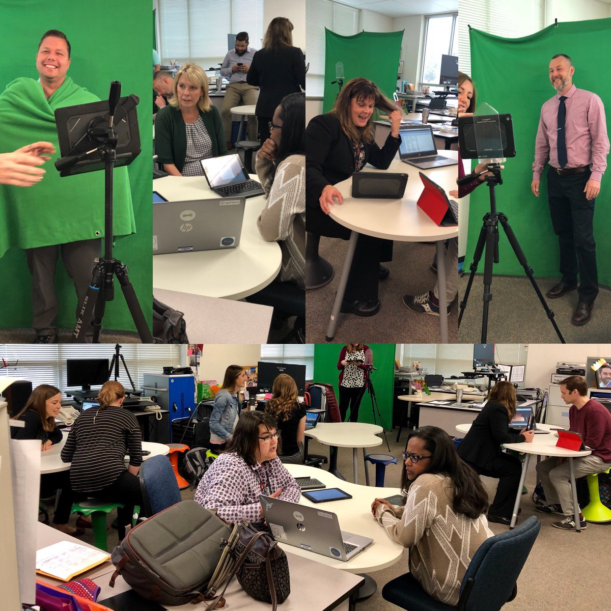 MrsKroon's tweet photo. Our #futurereadyadmin cohort 2 got to experience hands-on creation tool learning via a @vpsitf led #hourofcreation this morning. Ask them their favorite app next time you see them! #weLearnVPS https://t.co/LAAkEZFeRD