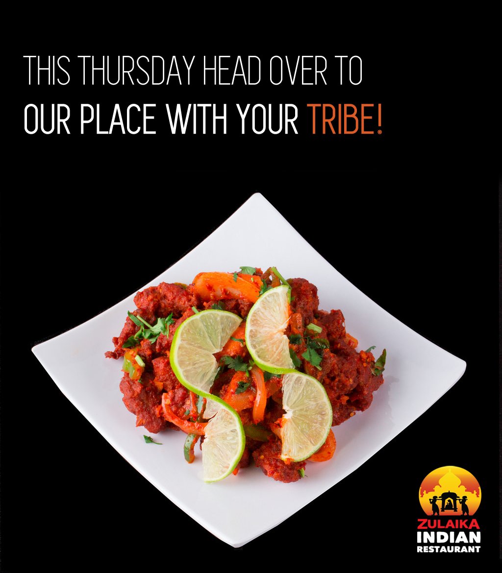 zulaikarestaur1's tweet photo. This Thursday, stop being confused and head over to our place with your tribe to enjoy unique and mouthwatering Indian... https://t.co/HZDyLCYZNF