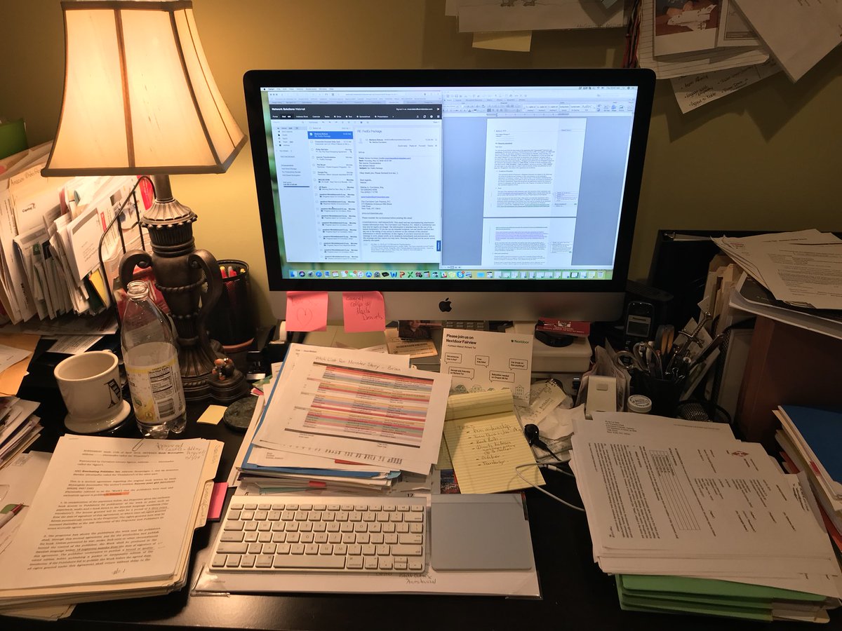 mcorvisiero's tweet photo. Goodness! My desk looks like someone regurgitated a bunch of contracts all over it today. My OCD is on overdrive... #supermessy https://t.co/nF8pVkuzJY https://t.co/7IebQNaYKK