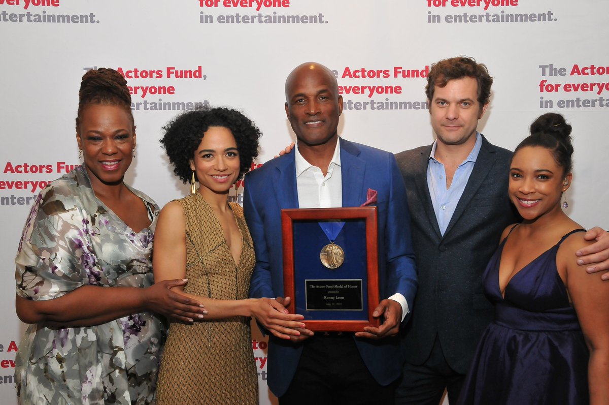 #TBT: @KeciaLewis5, @LaurenRidloff, Joshua @VanCityJax Jackson and @TreshelleEdmond celebrate #LesserGodBway director @IAmKennyLeon's receipt of @TheActorsFund's Medal of Honor on Monday. 🙌 Congratulations, Kenny!