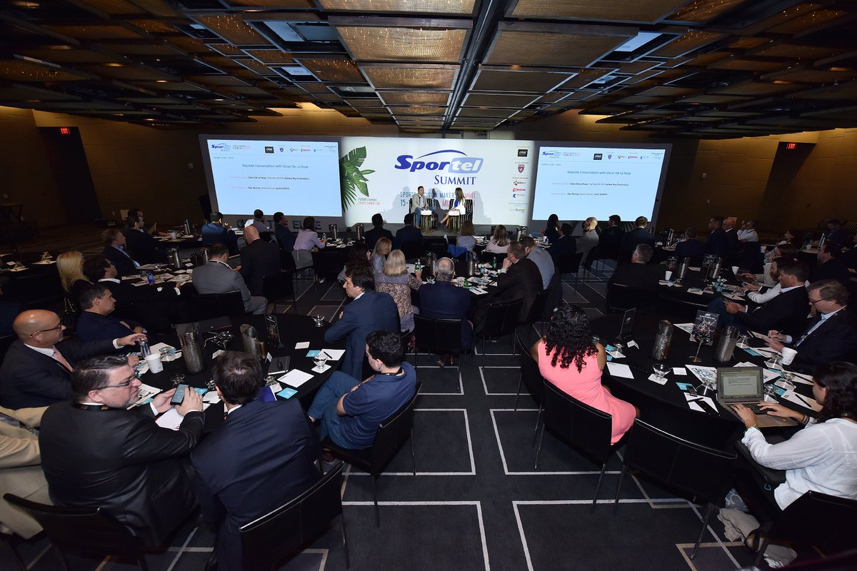 SPORTELSummit's tweet photo. #SPORTELSummit Day 2 Review - After a healthy breakfast, Day 2 began with a captivating Keynote Conversation with @OscarDeLaHoya about his reconversion from legendary boxer to CEO of @GoldenBoyBoxing - Mod. by @KayLMurray https://t.co/jdwcxCLQD2