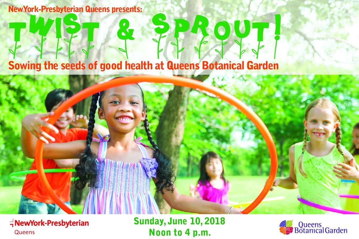 Mark your calendars for TWIST &amp; SPROUT! Join @NYPQueens and <a href="/queensbotanicl/">Queens Botanical Garden</a> on June 10 for a family-friendly, free event—all about healthy living!  bit.ly/2r20ERe