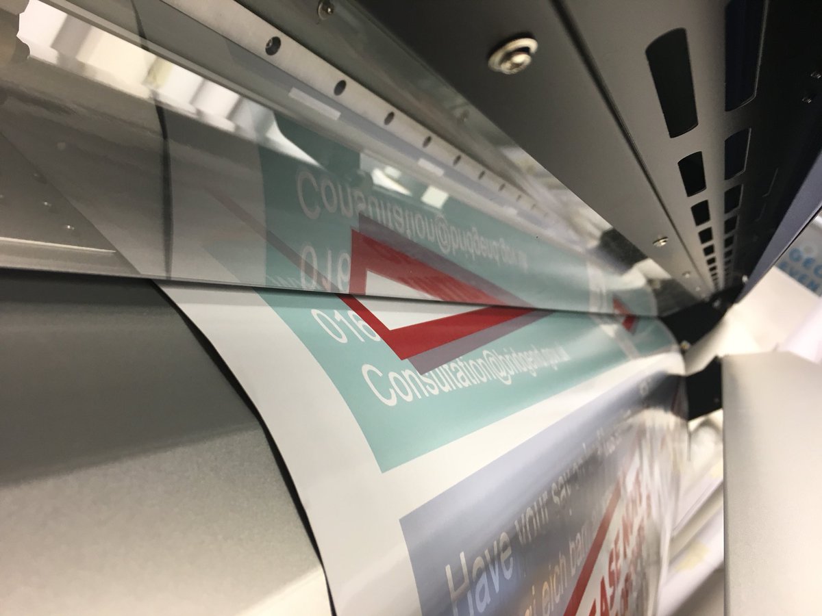 EliteSigns's tweet photo. #Printing some #highgrab #Metamark #stickers on the @rolanddguk #XR640 for #Easyway #Bridgend to notify #passengers at bus stops that their service is still running. @Metamarkuk https://t.co/I4C9E6Kdf5