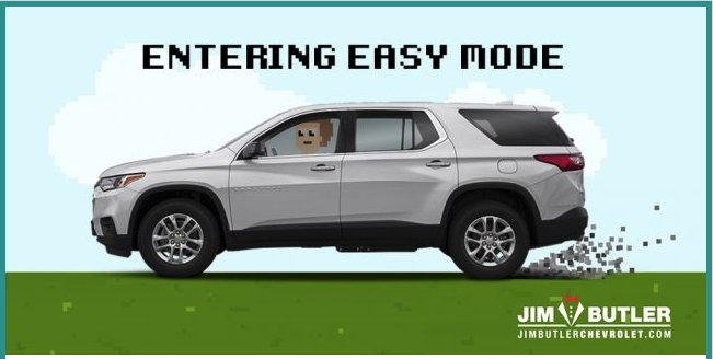 We at #JimButlerChevrolet have put the car buying process on #EasyMode! Fill out the form below to get started on selecting your #NewChevy. Yes, it’s that easy. #JimButler #TheChevyPowerHouse #CarBuyingMadeEasy bit.ly/2JYivjQ