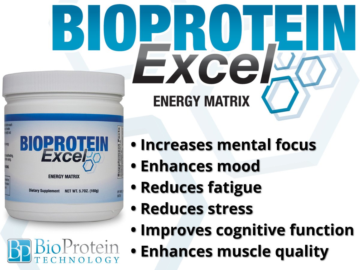 BioProtein Excel is designed to combat the physical and mental effects of aging. This combination of natural, plant-based and herbal compounds, amino acids, B vitamins, minerals, and electrolytes makes you feel more mentally and physically prepared to tackle your day.