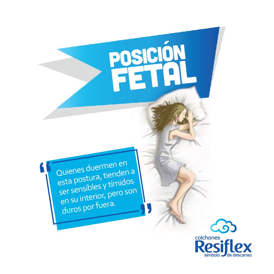 Resiflex's tweet photo. Dato Curioso... Aunque todos en el transcurso del sueño, pasamos la mayoría de horas en posición fetal, muchos logramos conciliarlo en alguna postura favorita. A continuación descubre, que dice sobre tu personalidad, la forma en la que duermes... https://t.co/bxV01x8dvF