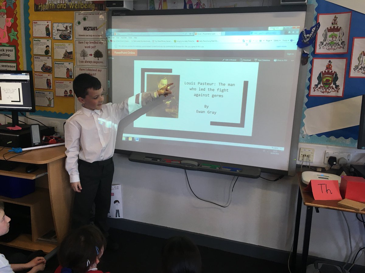 CorpusChristi_K's tweet photo. We learned all about famous inventors in Primary 3a today. Fabulous presentations, well done!! 😊 
#personalresearch #PowerPoint #NDLW18 https://t.co/Mo44vCtYwR