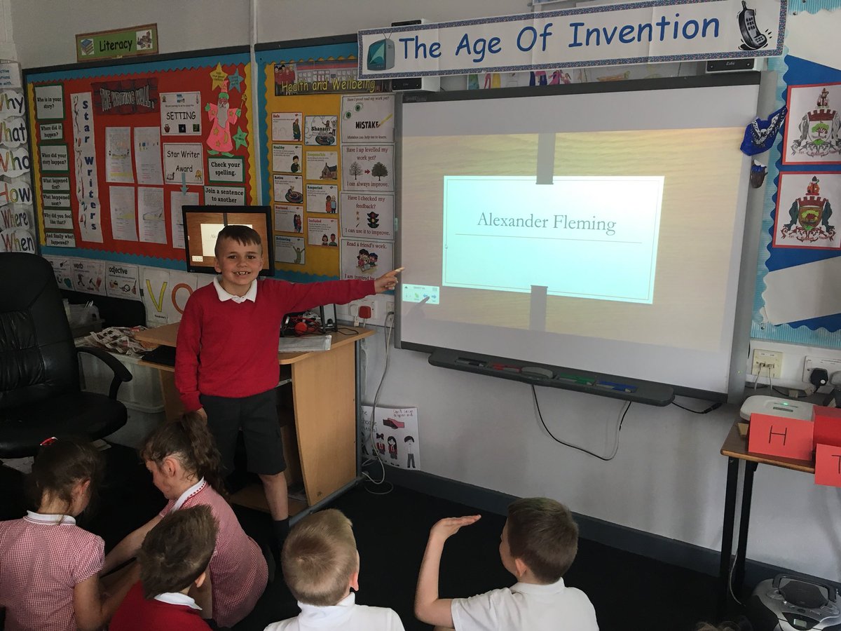 CorpusChristi_K's tweet photo. We learned all about famous inventors in Primary 3a today. Fabulous presentations, well done!! 😊 
#personalresearch #PowerPoint #NDLW18 https://t.co/Mo44vCtYwR