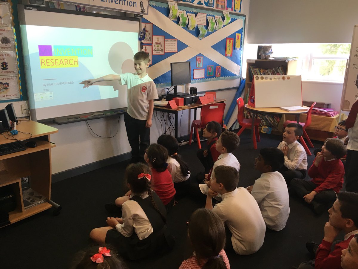 CorpusChristi_K's tweet photo. We learned all about famous inventors in Primary 3a today. Fabulous presentations, well done!! 😊 
#personalresearch #PowerPoint #NDLW18 https://t.co/Mo44vCtYwR