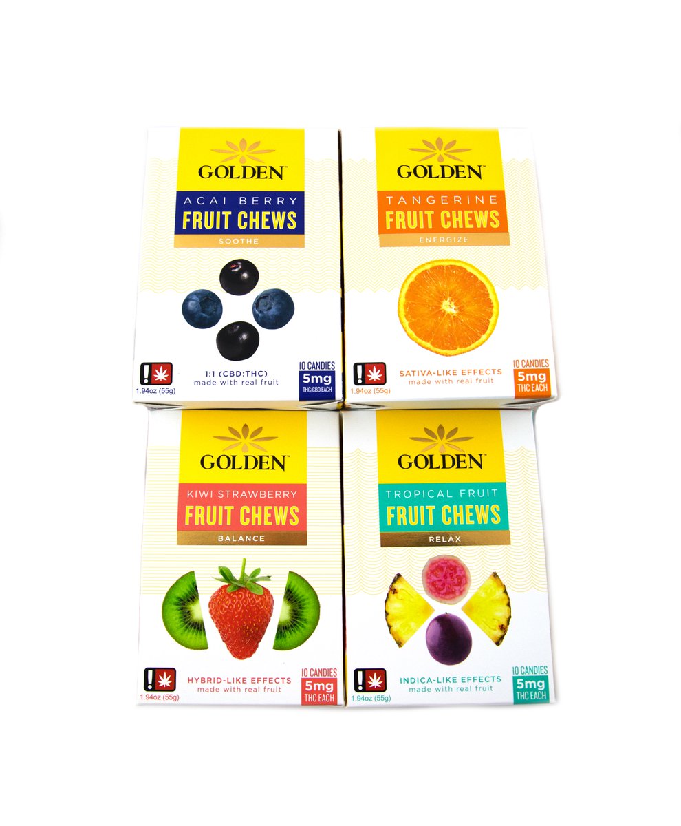 Clean cannabis distillate, real fruit and great taste. 💛 #goldenfruitchews #getgoldenoil #goldenedibles