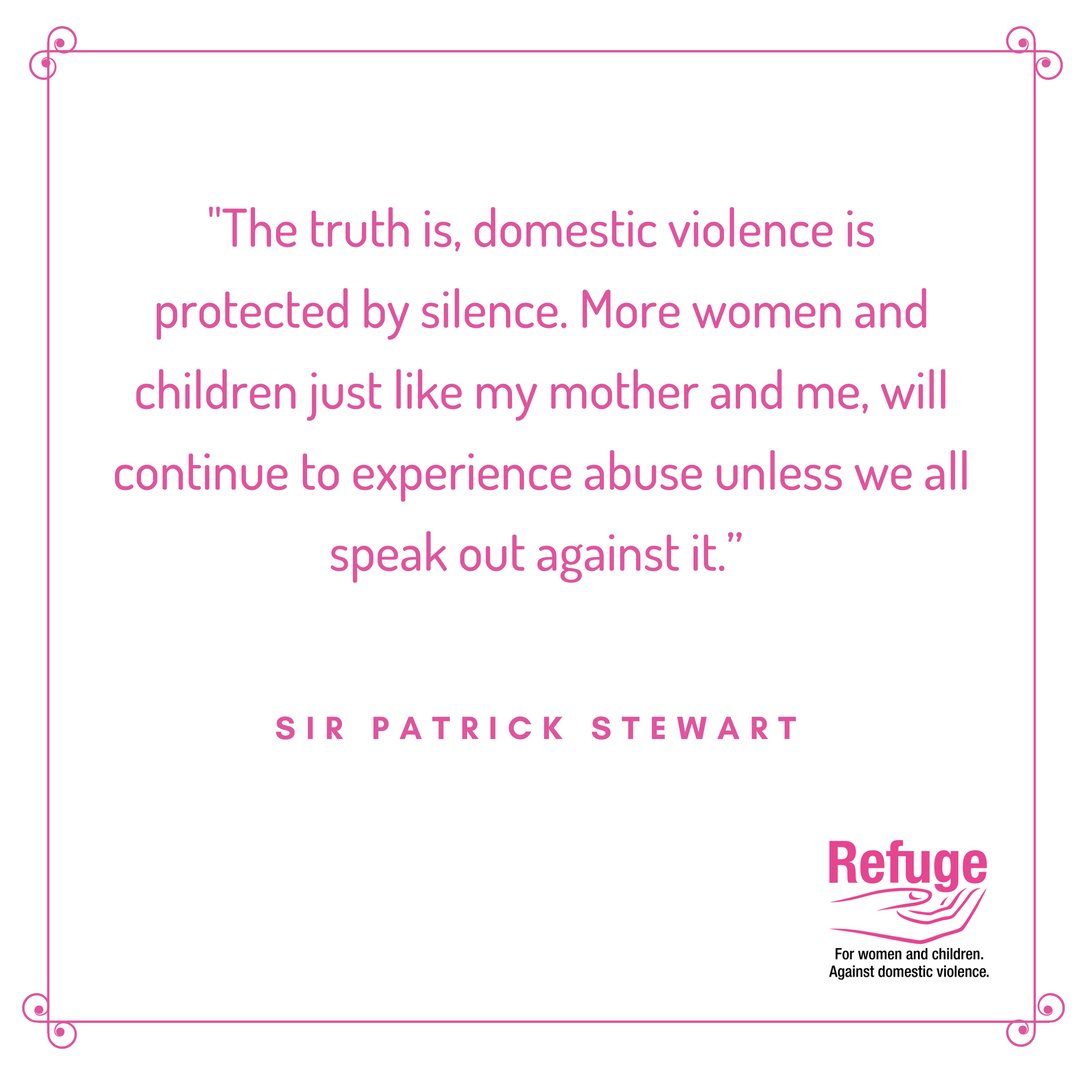 RefugeCharity's tweet photo. Moving words from our patron @sirpatstew taken from a recent interview on @loosewomen #thursdaythoughts #domesticviolence #LooseWomen https://t.co/qPKUfBf8wP