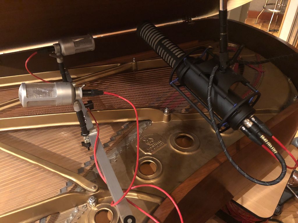 MarcUrselli's tweet photo. Today recording our @SteinwayAndSons B grand piano with my beautiful @MicEhrlund EHR-M condensers and @HumAudioDevices RS-2 stereo ribbon microphone - getting an incredibly rich sound ready to go to vinyl for @Newvelle records https://t.co/7wS36XmXG5