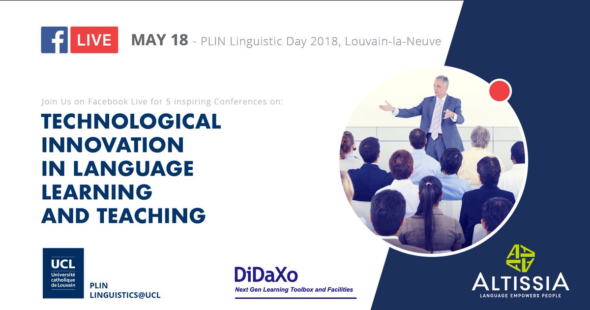 CENTAL_ucl's tweet photo. Tomorrow, follow the PLIN Linguistics Day @UCLouvain_be on "Technological innovation in language learning &amp; teaching" live streamed with conferences by @agneskh, Penelope Collins (https://t.co/i6hJ4U3cik), @danagablas &amp; @stevenlthorne (https://t.co/47Qb3UHcvi) https://t.co/JtaD8Xp0VN