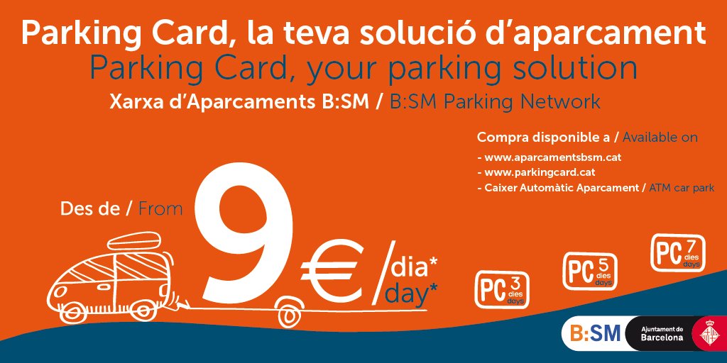 AparcamentsBSM's tweet photo. Flat rate #ParkingCard #park #Barcelona anywhere &amp; anytime during 1,3, 5 or 7 days. Look here: https://t.co/yNpDAGFeFk https://t.co/NzWutXbWSr