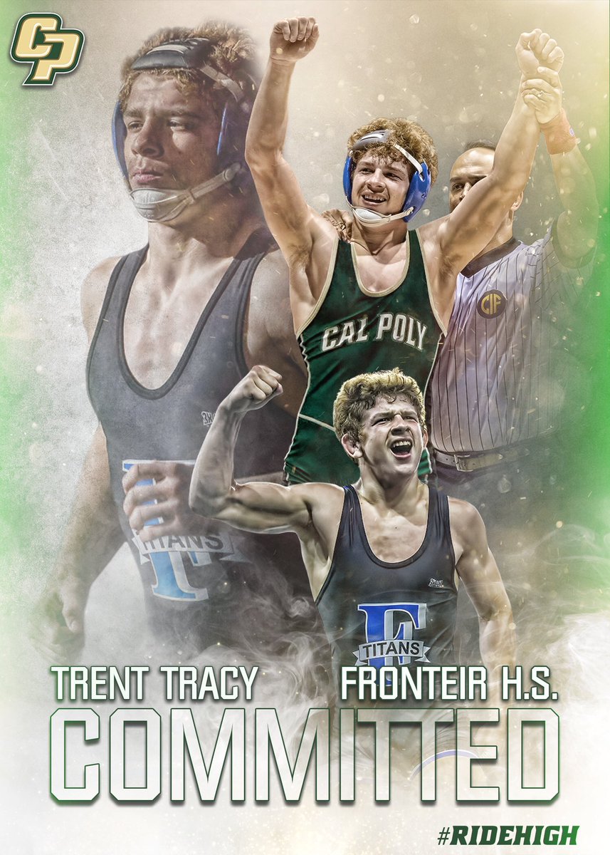 ttracy444's tweet photo. I’m very proud to announce that I will be attending Cal Poly in the fall of 2019 to continue my wrestling career!! @CalPolyWrestle @TheCAWrestler @CalGrappler @calUSAwrestling @goldrushedits @FrontierTitans https://t.co/aQ03cLo9VG