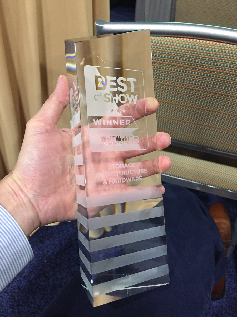 peta_gene's tweet photo. We've launched PetaSuite Cloud Edition at Bio-IT World 2018 and we're proud to announce that we've won Best of Show. Congratulations to the whole team! #BioIT18 #genomics #bioinformatics #compression #cloud https://t.co/Mq6N7PCSPZ