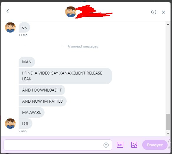 XanaxClient's tweet photo. "XanaxClient is LEAKED !!!"

My Client Can't Be Leaked. https://t.co/CQEF0dlLUN