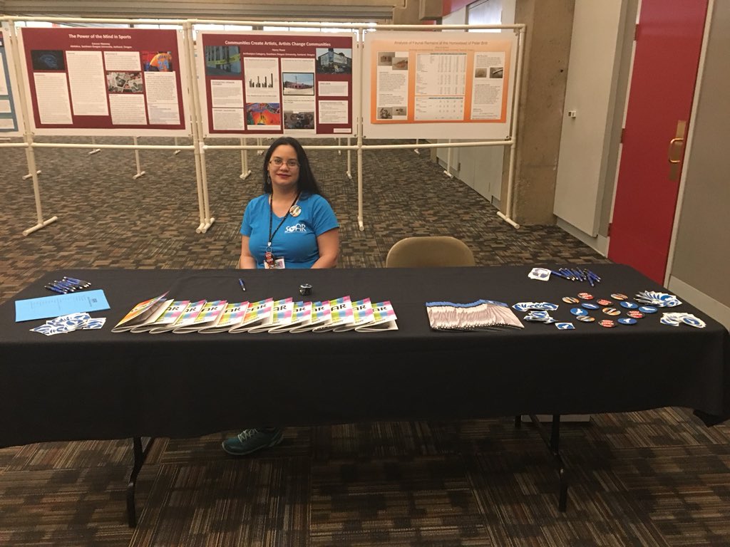 SOARsou's tweet photo. Presenting in the poster session today? Come to the preview session to sneak a peak of your poster in the Rogue River Room! #SOARSOU #SoaringSOU #SOARWEEK2018 https://t.co/RW4UEMoXjc