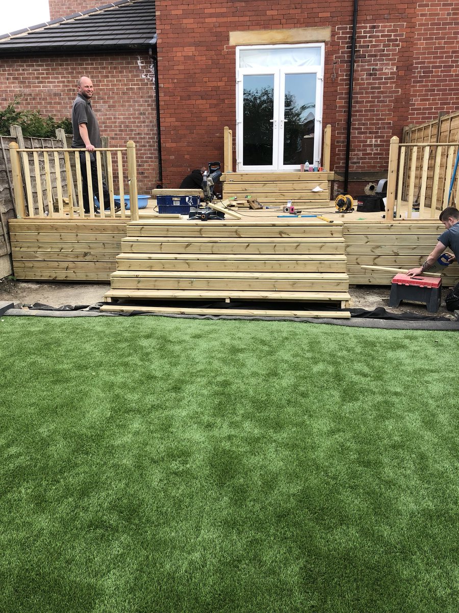 The guys from <a href="/Completeservltd/">Mark Wells</a> working hard to finish the decking at my house. Top job as always.