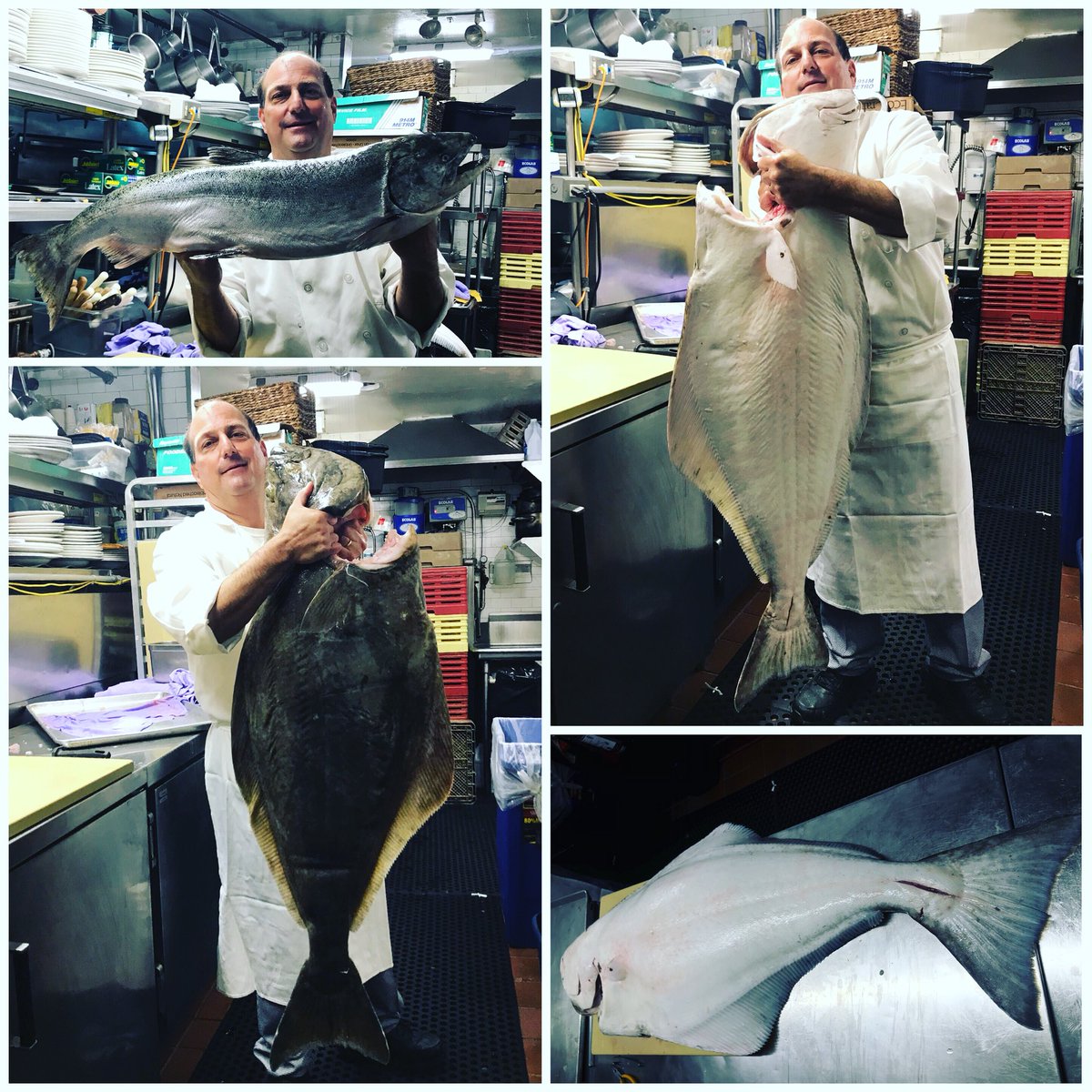 Wild Colombia River King Salmon | Wild Halibut from Maine 😎😋 💪🏻👌🏻👏🏻#ThisisEscaRestaurantNYC  #TheatreDistrict  #Hungry #BestSeafood  #ChefDavePasternack #TheFisherman #TheKingofFish #WildSalmon #ColombiaRiver #VivaColombia #WildHalibut #Maine #Escaeeeeeats #Yummylicious
