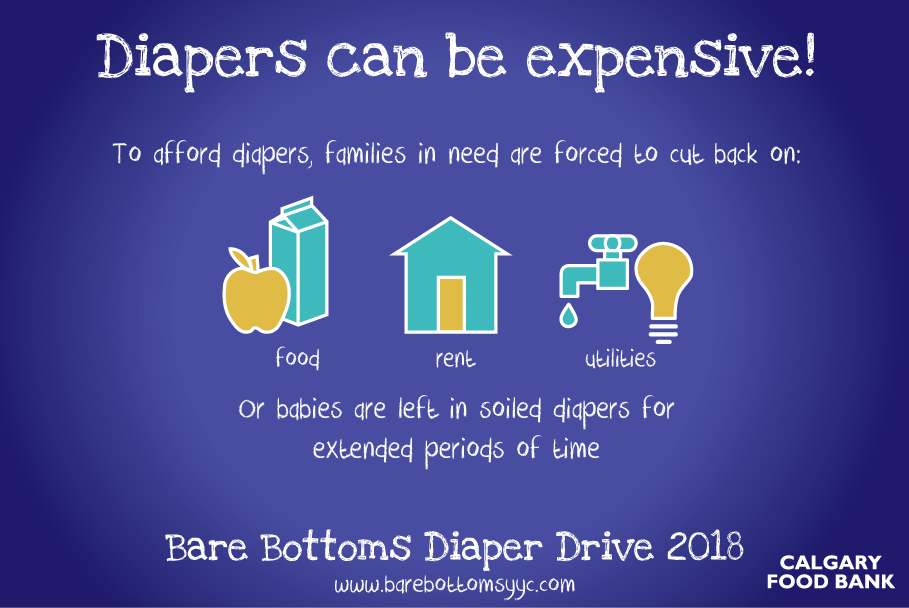 barebottomsyyc's tweet photo. DYK families in need often have to choose between clean #diapers &amp; food/rent/bills? Lets help #yyc #babies have clean, dry, healthy bums! Donate diapers at @CalgaryFoodBank @TricoCentre @VivoYourLife @GlamorganBakery @drformoms @Flip_Factory @WestCoast_Kids https://t.co/3h2fIXi2JH